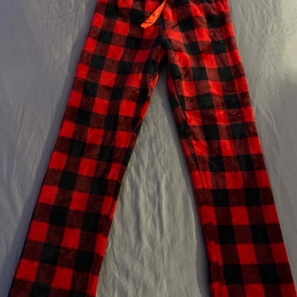Red and Black Plaid Pajama Pants